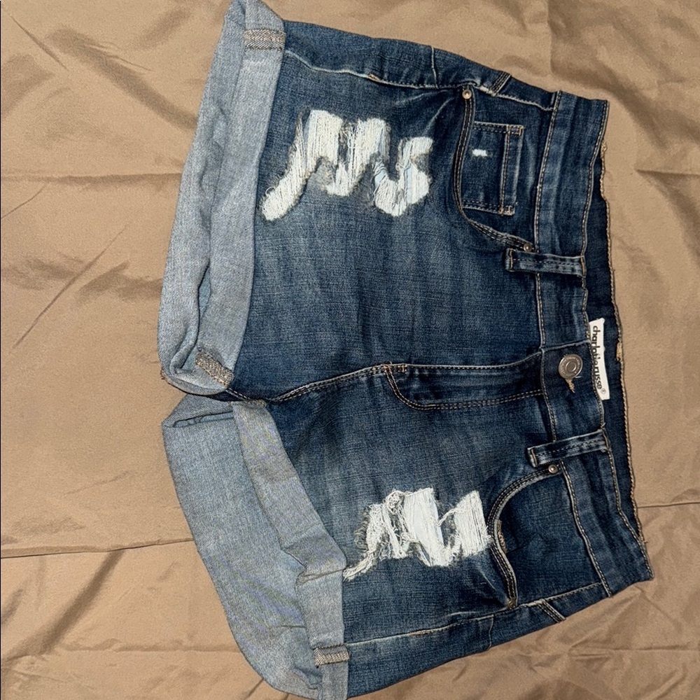 Distressed Denim Shorts